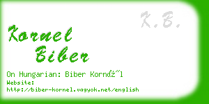 kornel biber business card